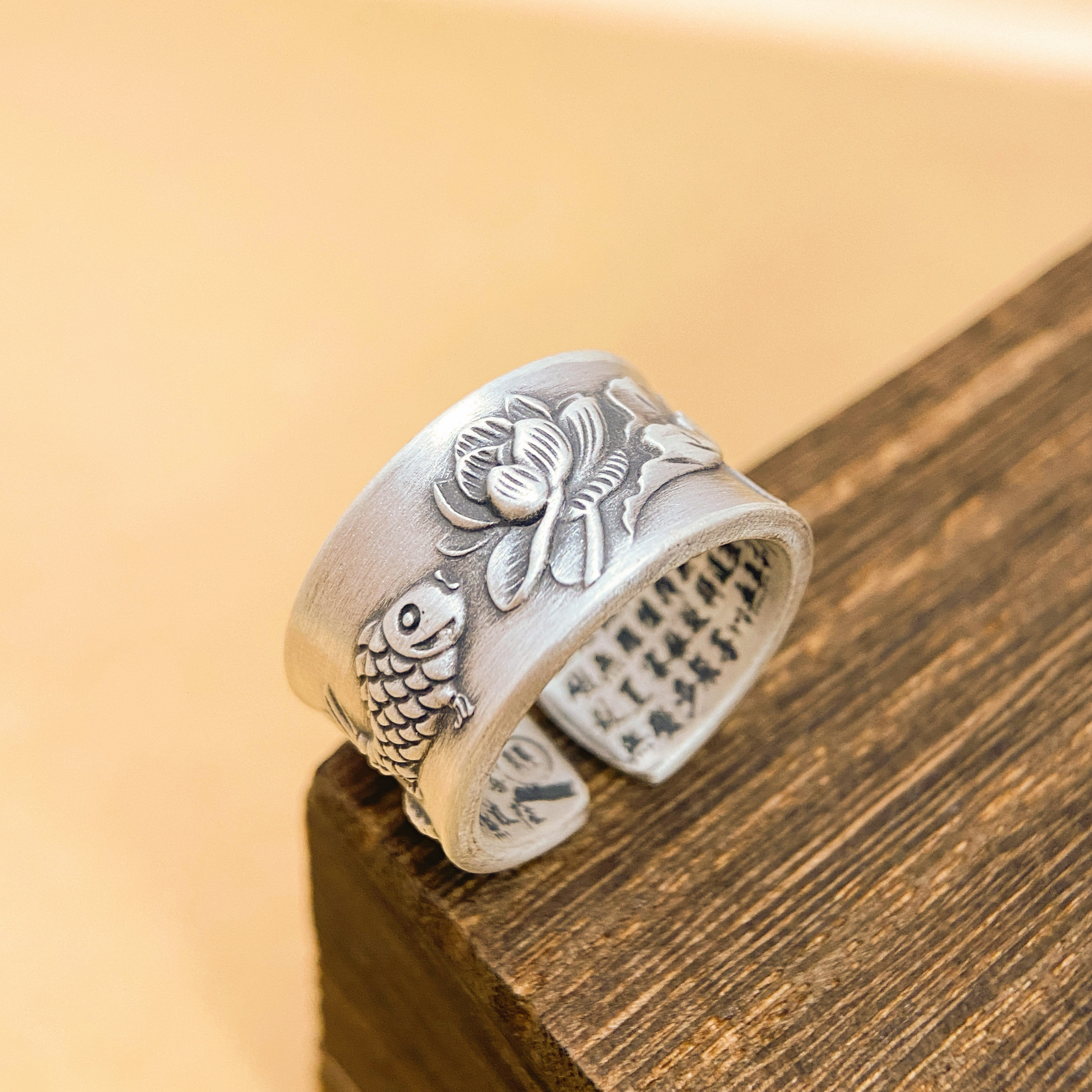 S999足银莲花鲤鱼心经纯银复古个性开口活女士戒指指环食中民族风,饰品/流行首饰/时尚饰品新,银饰戒指,淘宝优惠券,粉丝福利购,淘宝优惠卷