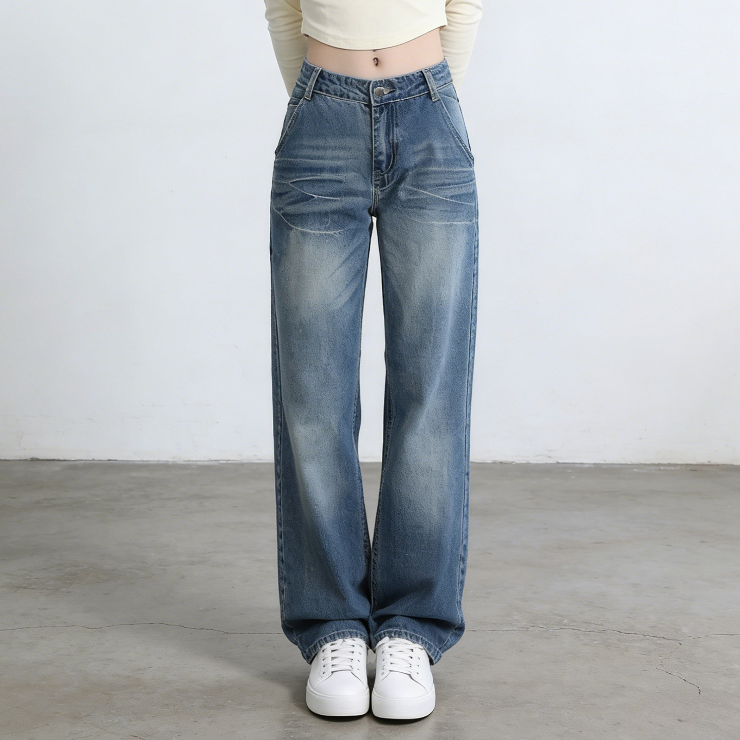 2026春季大码胖mm美式复古高腰阔腿牛仔裤女梨形身材宽松垂感长裤,女装/女士精品,大码裤装,淘宝优惠券,粉丝福利购,淘宝优惠卷