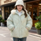 加厚宽松羽绒棉服女冬季 大码 女装 毛领连帽棉衣外套胖mm保暖面包服