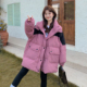 撞色连帽棉服女学院风宽松面包服加厚冬季 大码 胖mm冬季 棉袄外套潮
