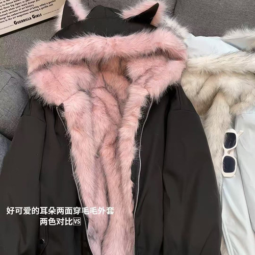 加厚长袖双面穿黑色毛绒胖mm冬季