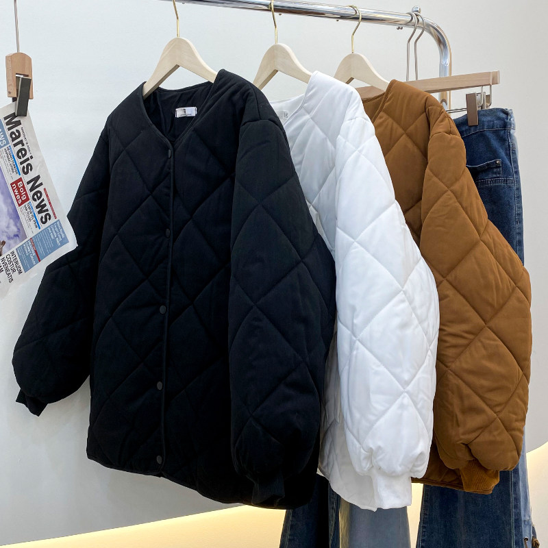 300斤特大码女装胖mm秋冬菱格无领加厚棉衣棉服宽松显瘦短外套女,女装/女士精品,棉衣/棉服,淘宝优惠券,粉丝福利购,淘宝优惠卷