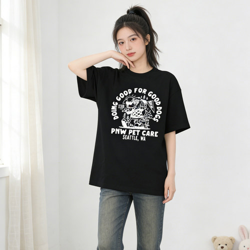 300斤大码宽松显瘦印花短袖T恤女