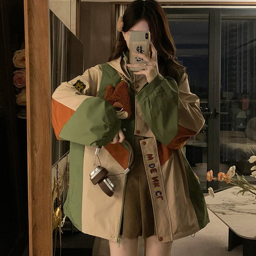 300斤胖mm大码美式复古工装外套