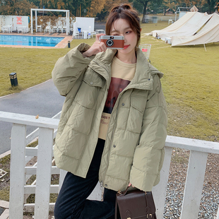 连帽加厚棉服女宽松百搭保暖面包服外套 女装 2025秋冬新款 胖mm大码