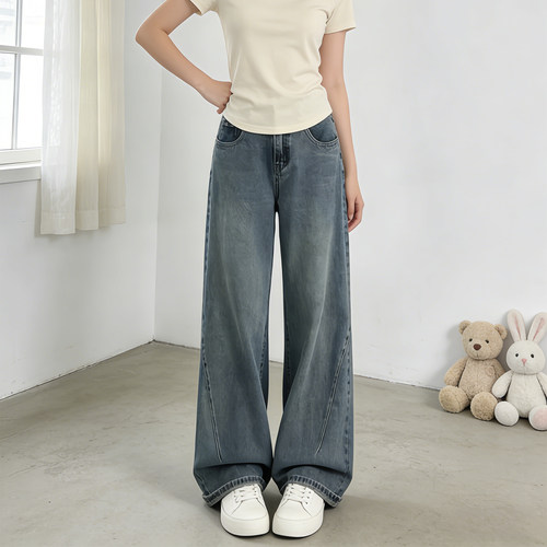 巨显瘦！版型不挑人，阔腿牛仔裤