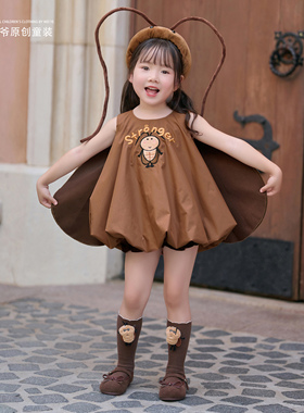 薇爷 【双马尾】广东特产儿童蟑螂衣服小强cos服搞怪亲子万圣节