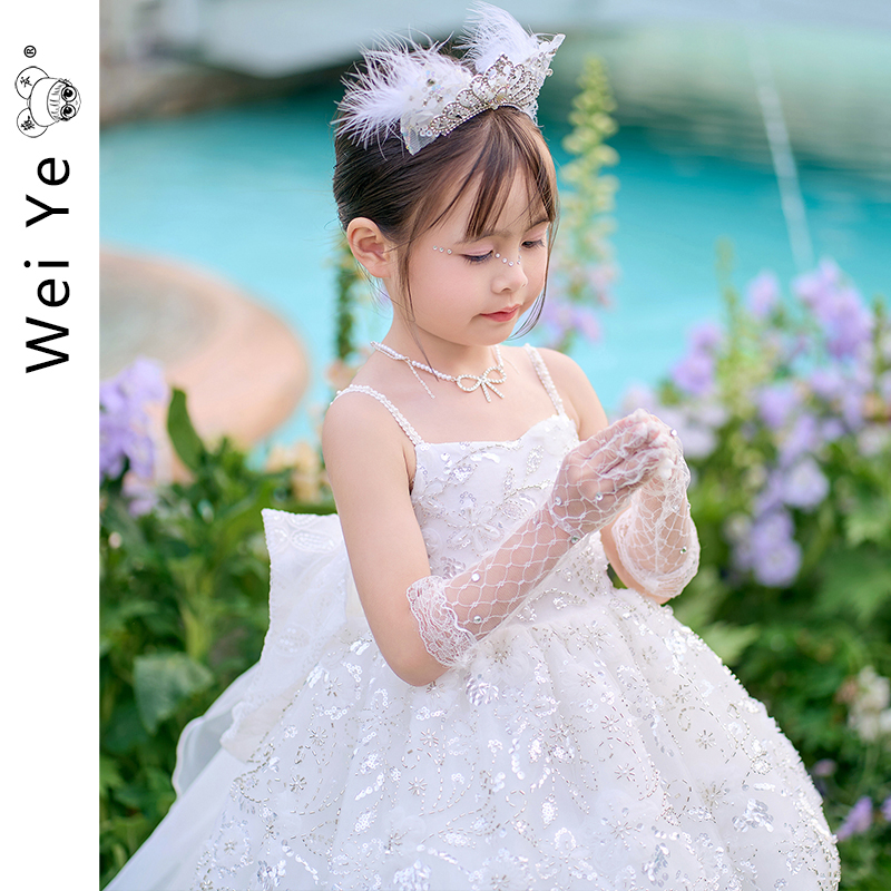 薇爷原创【八音盒】女童公主裙轻奢优雅重工亮片女宝宝小婚纱