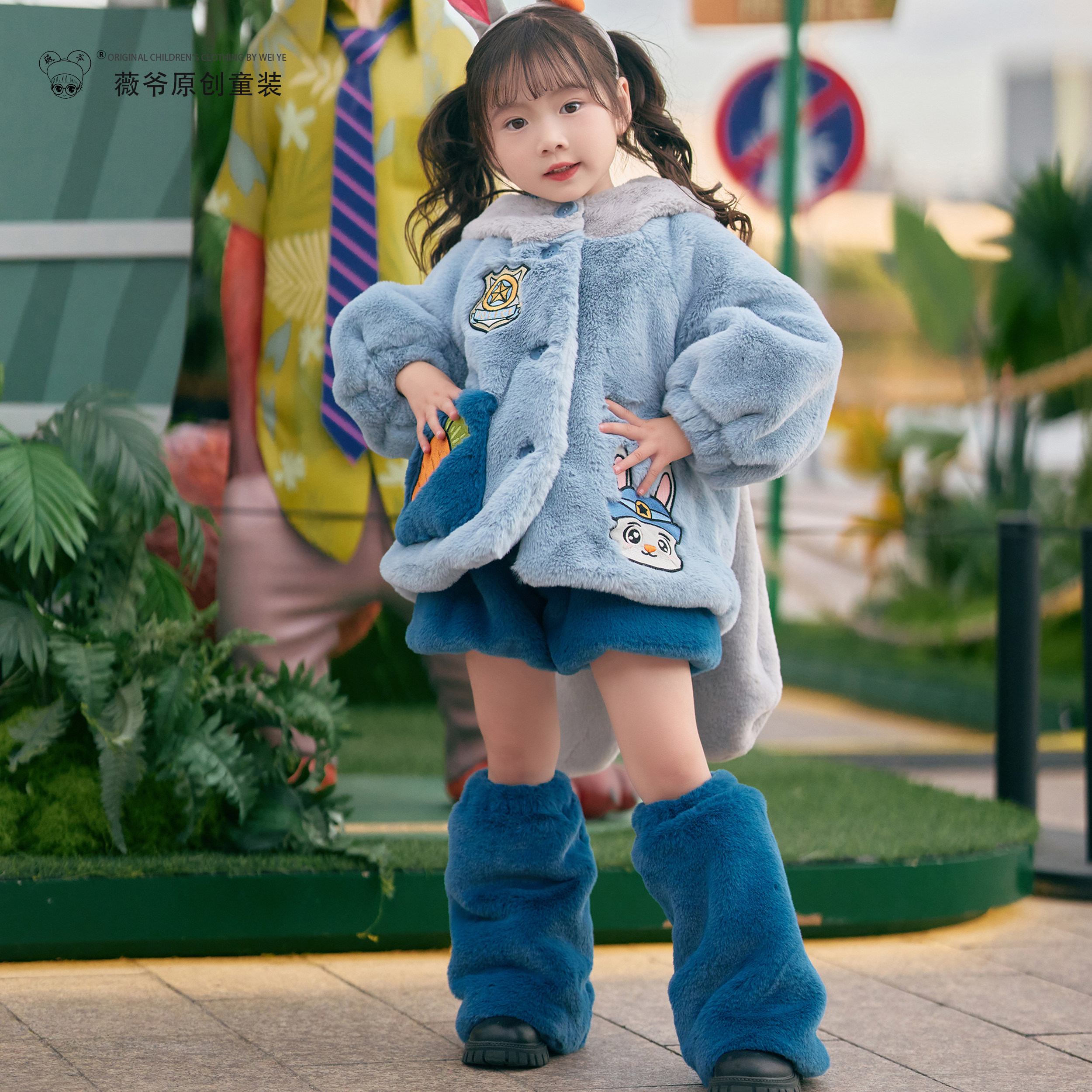 薇爷原创【可爱兔和帅狐狸】可爱卡通秋冬加绒女童宝宝cos套装,童装/婴儿装/亲子装,套装,淘宝优惠券,粉丝福利购,淘宝优惠卷