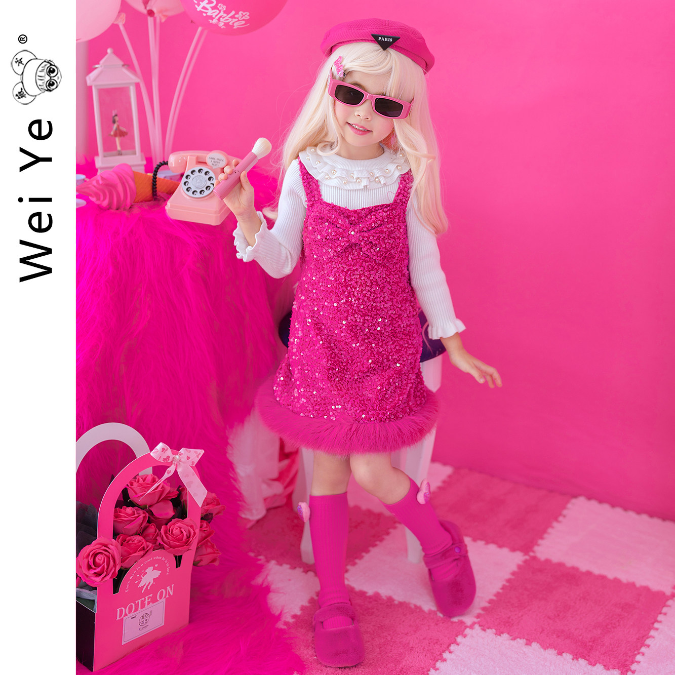 薇爷原创设计【闪亮芭比】秋冬女童芭比小香风绣亮片闪闪公主裙,童装/婴儿装/亲子装,半身裙,淘宝优惠券,粉丝福利购,淘宝优惠卷