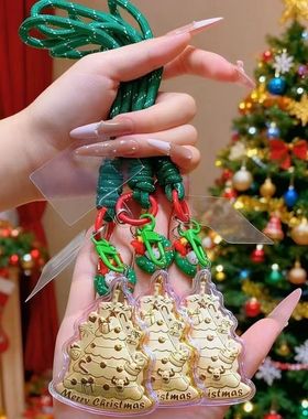 圣诞树金箔钥匙扣汽车包包挂件挂饰圣诞节引流礼品礼物圣诞装饰