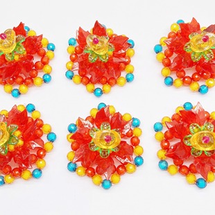 斋菜花串珠手工定制莆田供果装饰斋菜花拜佛串珠塑料斋菜花珠