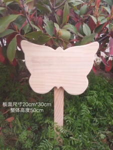 植物花草标签牌木质插地牌标识牌警示牌幼儿园DIY班级种植认领牌