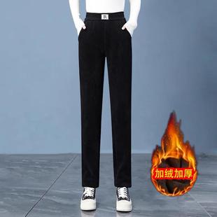 松紧腰加厚休闲裤 加绒外穿保暖裤 子 2025新款 雪尼尔中老年妈妈冬装