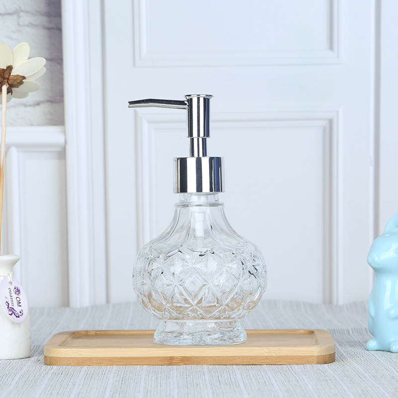 创意玻璃洗手液瓶儿童浴室沐浴露洗发水分装瓶按压式洗面奶空瓶子