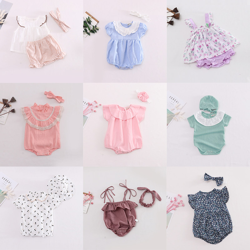 季末清仓夏装婴儿包屁衣服薄款哈衣网红女宝宝纯棉连体三角哈裙