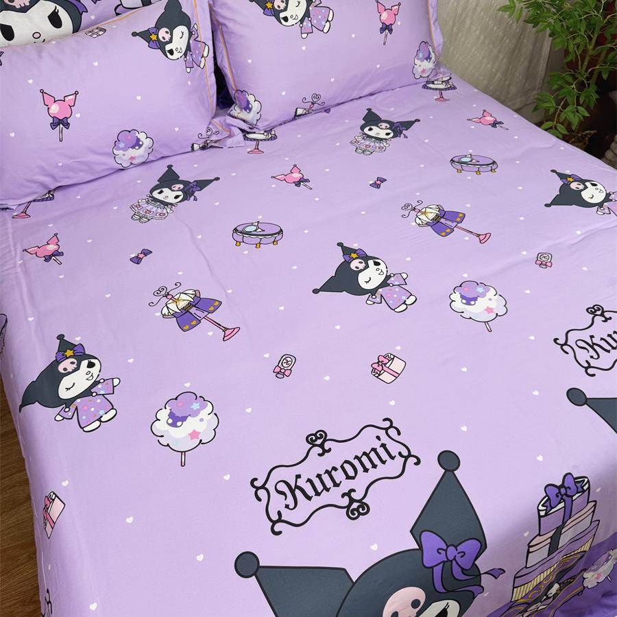纯棉全棉床单单件卡通紫色被单双人单人宿舍小清新ins风加大1.8m
