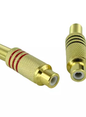 镀金莲花母头AV线音视频头339梅花插头RCA头监控音频线DIY头焊接