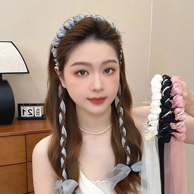少女珠珠飘带高颅顶发箍