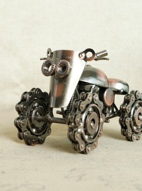 摩托车三轮车拖拉机模型复古摆件