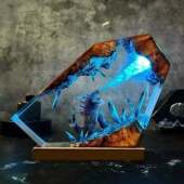 海底世界巨兽怪兽哥斯拉喷电原子吐息毁灭城市小夜灯床头灯摆件