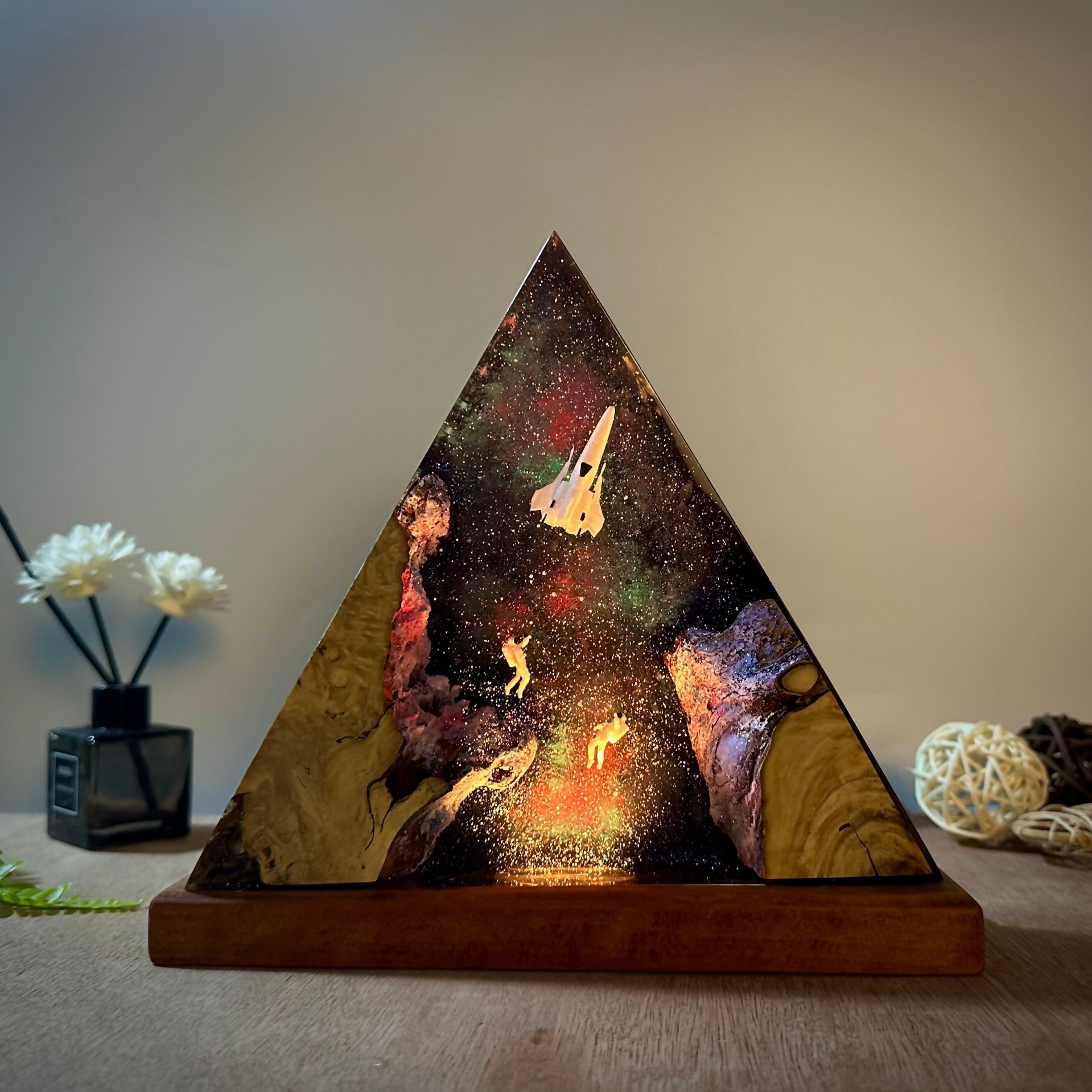 星空太空宇宙星系宇宙飞船星际旅行宇航员小夜灯床头灯氛围灯摆件