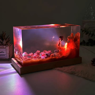 树脂实木魔童哪吒手办魔丸灵珠混元珠小夜灯床头灯氛围灯摆件礼物