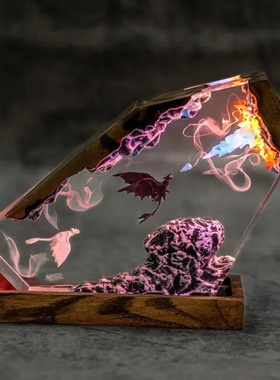 驯龙高手黑龙白龙Toothless & Light Fury夜煞白煞小夜灯摆件礼物