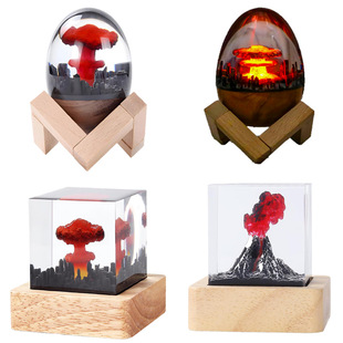 广岛之恋蛋形原子弹核爆蘑菇云毁灭城市小夜灯床头灯氛围灯摆件