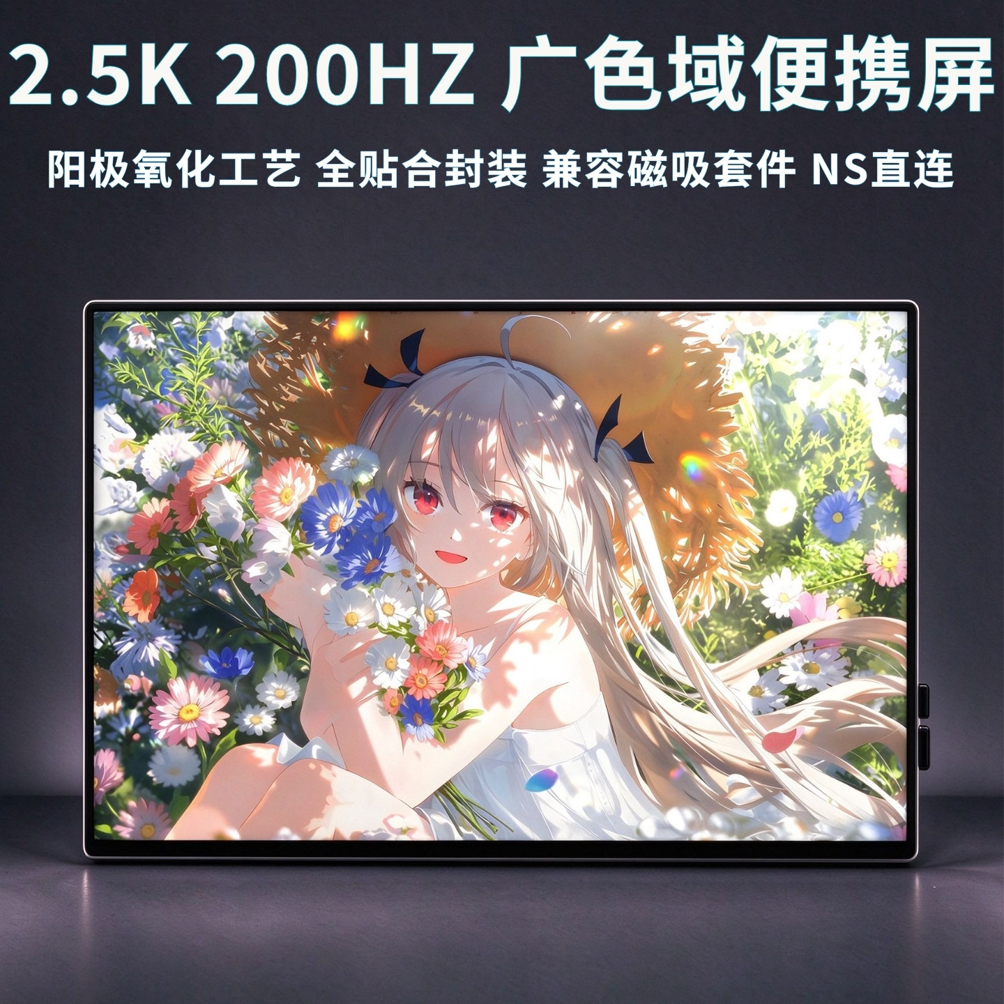 16寸便携屏2.5K超清200HZ高刷游戏主机副显示屏扩展触控地精科技