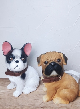 法斗小狗纸巾盒客厅可爱抽纸盒