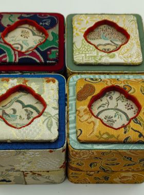 御锦阁68mm便捷式复古中式戒指盒玉扳指耳饰收纳盒精品定制锦盒