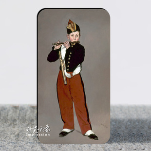 吧台创意冰箱贴磁贴外贸出口 女神游乐厅 马奈油画作品 吹笛少年