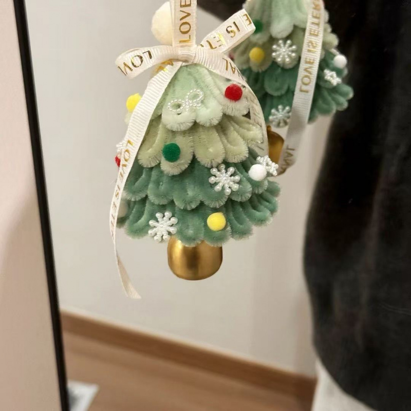 可爱扭扭棒圣诞树挂件花环手工diy材料包礼物生日礼物车挂女生