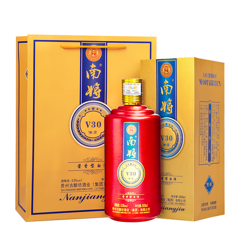 南将酒V30传承 53度酱香型白酒 纯粮坤沙 高度白酒500ml