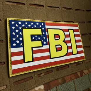 FBI联邦调查局探员PVC橡胶美国国旗魔术贴章军迷章士气章反恐贴章