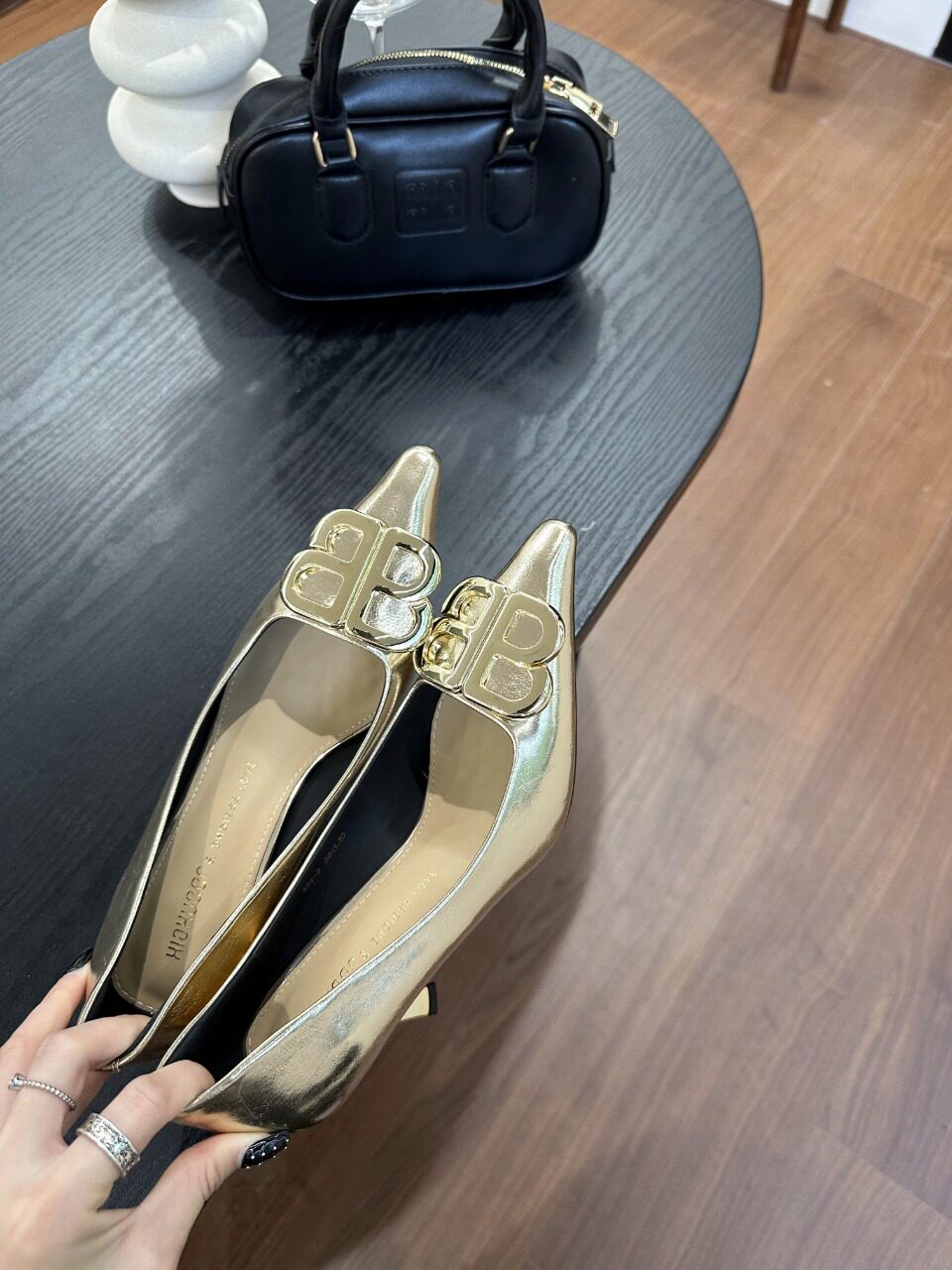 夏雪儿官方正品559-3法式高端漆皮高跟鞋女细跟欧美新款双B扣单鞋