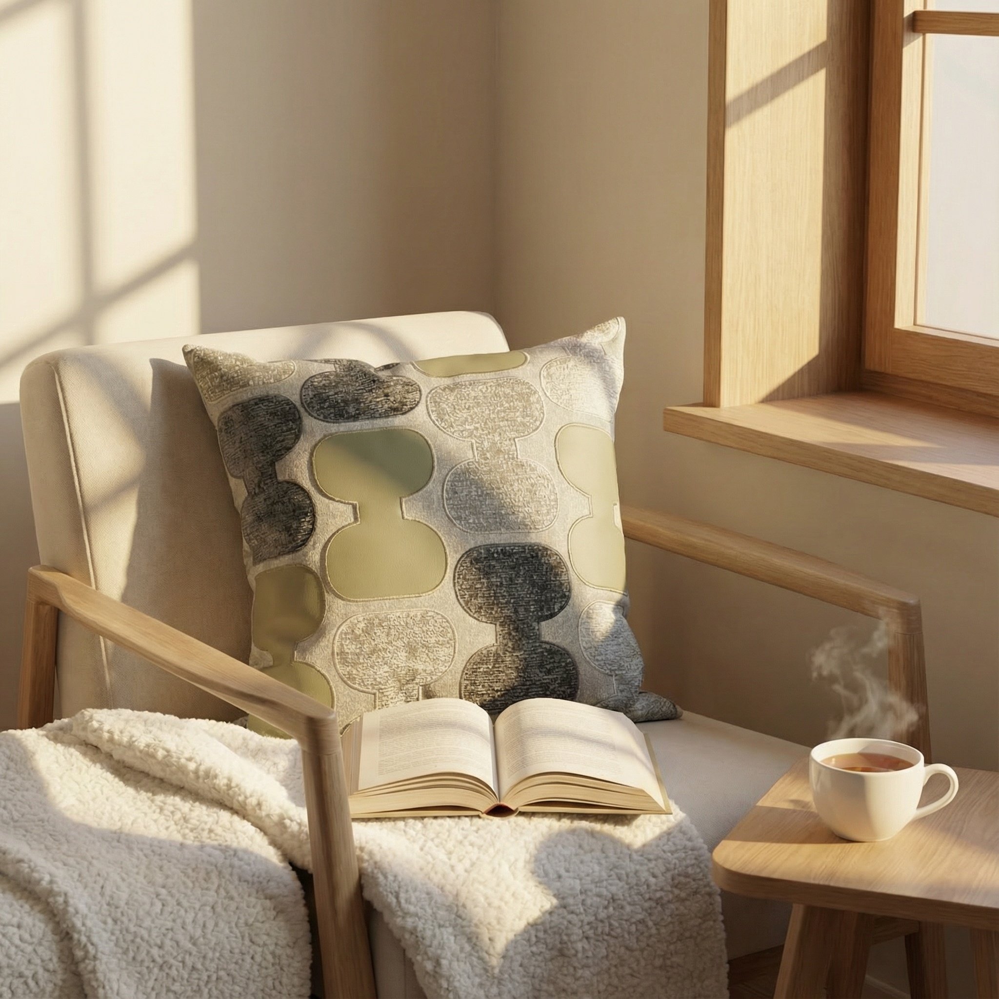 现代简约贴布绣花工艺几何图案方形抱枕靠垫沙发客厅绿色靠枕套,居家布艺,靠垫/抱枕,淘宝优惠券,粉丝福利购,淘宝优惠卷