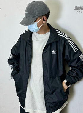 阿迪达斯adidas originals 男女春秋三条纹休闲运动夹克 GN3535