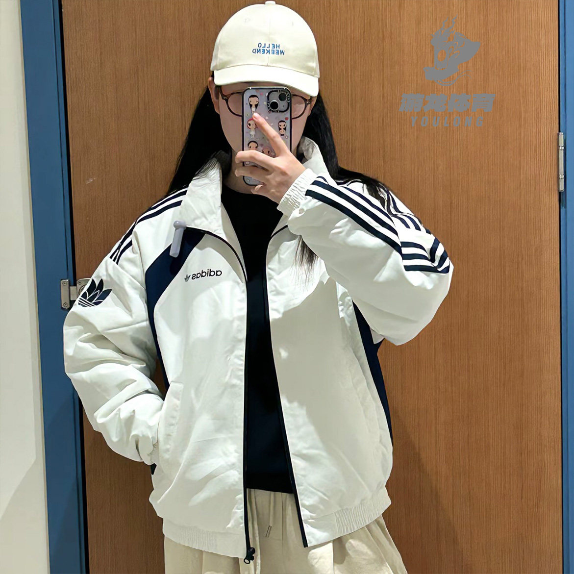 adidas阿迪达斯三叶草男女26新款夹克外套休闲保暖运动棉服LG4559