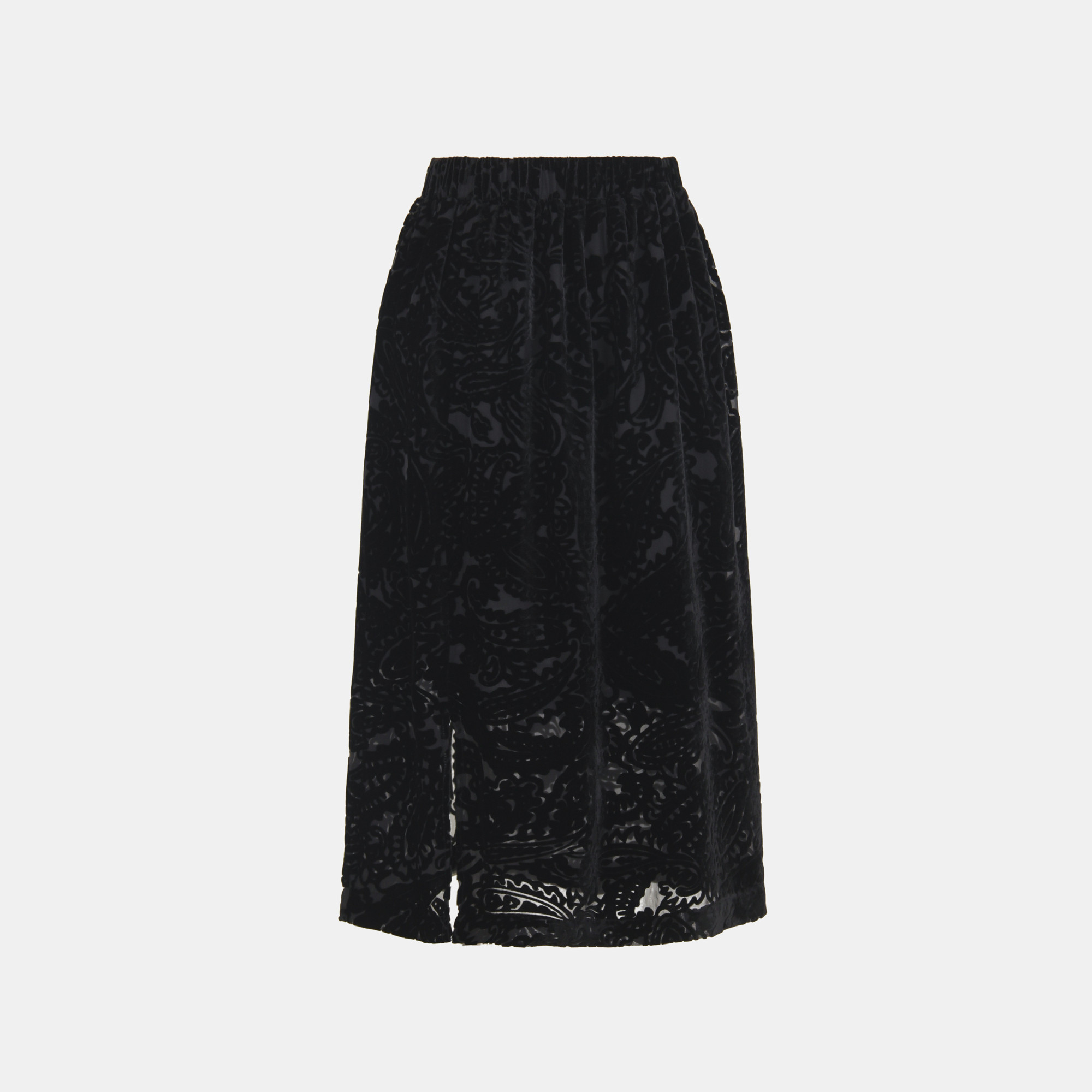 蓝玫瑰大码女装~休闲半身裙 弹力腰围开衩腰裙 四季皆可穿款