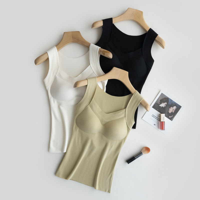 带胸垫无痕保暖背心女士德绒发热一体式秋冬季赫本领内搭打底上衣,女士内衣/男士内衣/家居服,保暖背心,淘宝优惠券,粉丝福利购,淘宝优惠卷