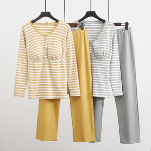 套裝 冬天月子服產(chǎn)婦喂奶衣 孕婦純棉睡衣產(chǎn)后哺乳懷孕期長袖 春秋季