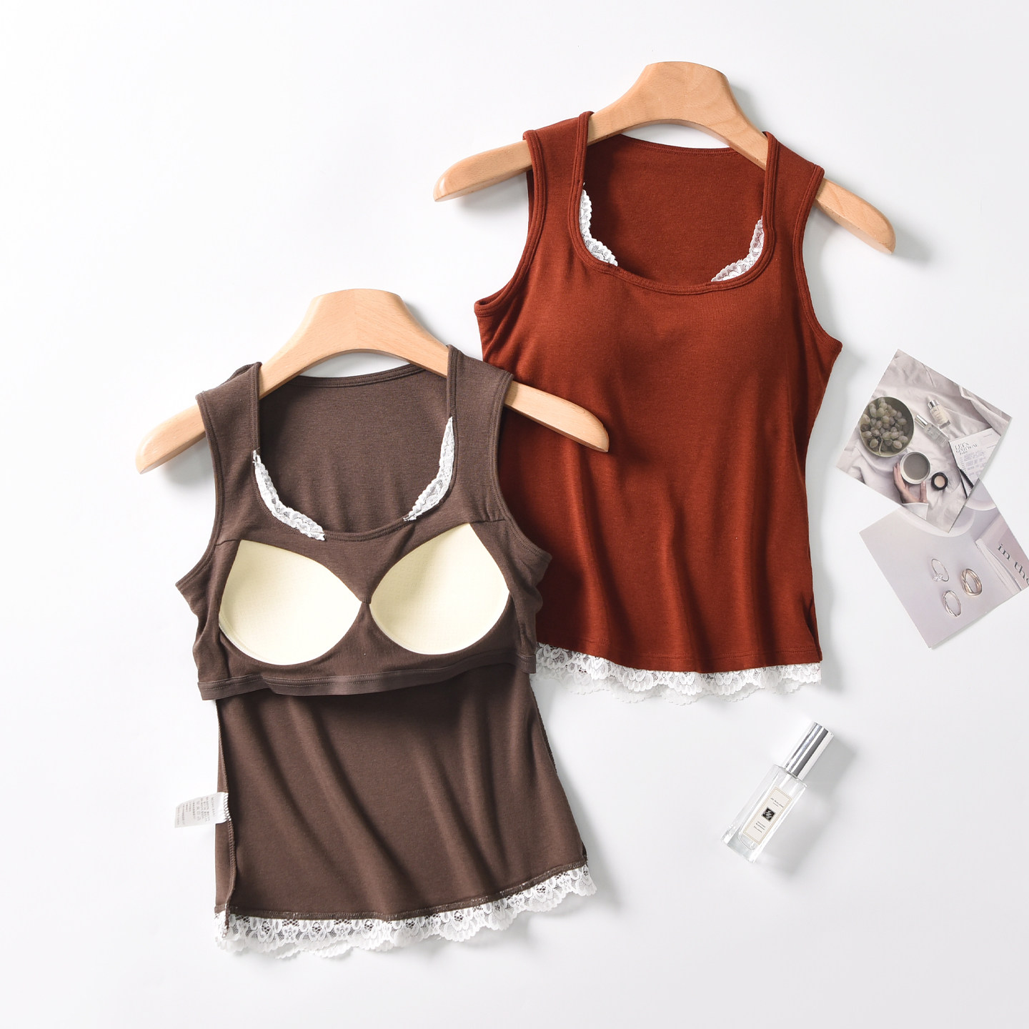 2025新款带胸垫一体蕾丝方领保暖背心女秋冬季打底收副乳修身内搭,女士内衣/男士内衣/家居服,保暖背心,淘宝优惠券,粉丝福利购,淘宝优惠卷