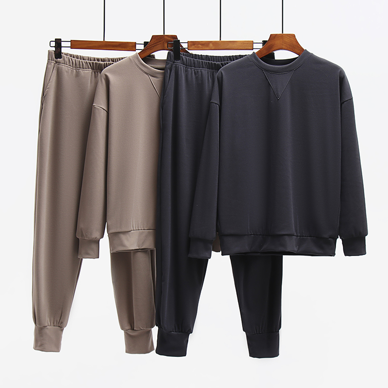 情侣德绒加绒加厚睡衣家居服套装