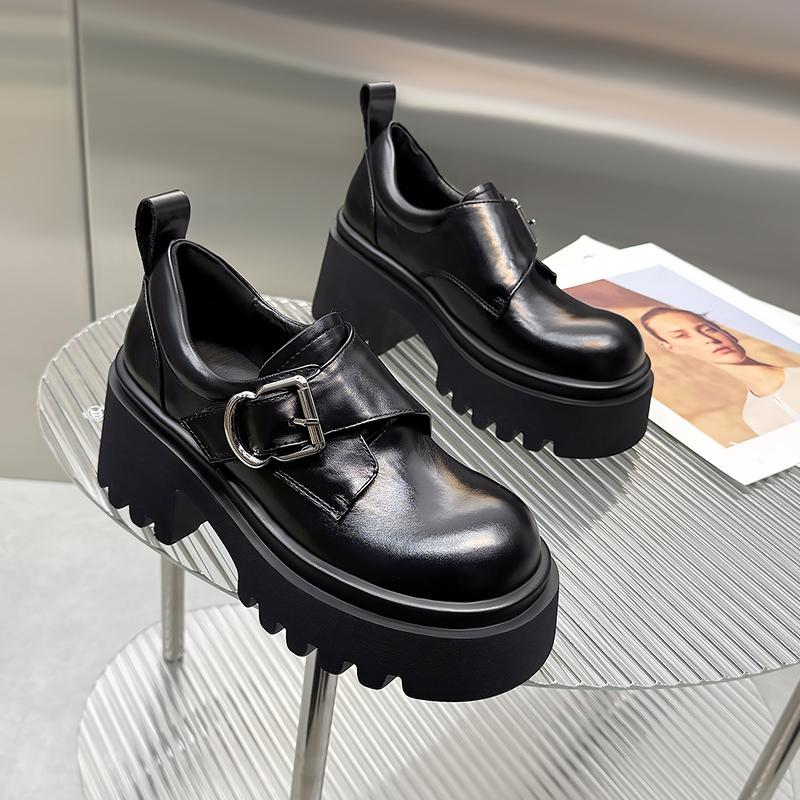 2025新款英伦风厚底高档乐福鞋女