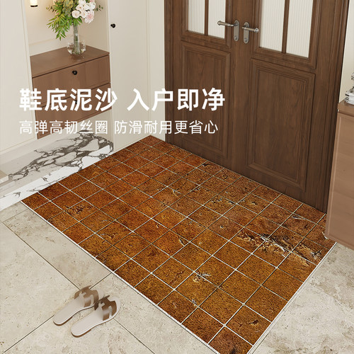 仿古做旧瓷砖丝圈入户门地垫