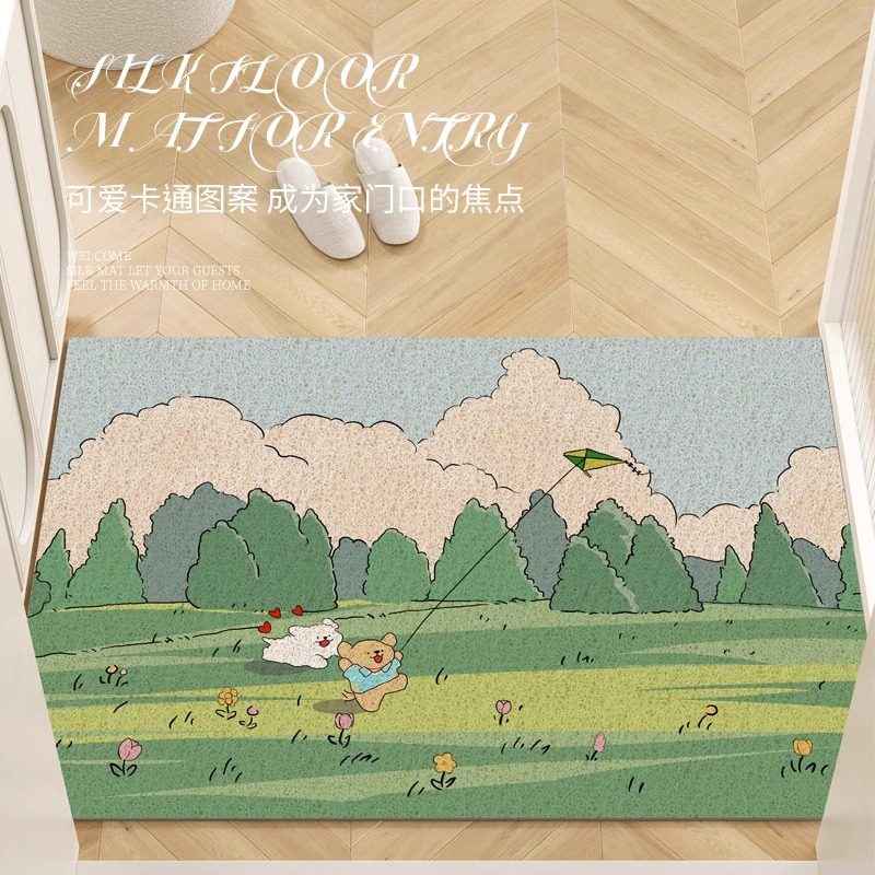 线条小狗丝圈地垫入户门垫玄关脚垫除尘免洗耐脏垫可裁剪玄关地毯,居家布艺,入户地垫,淘宝优惠券,粉丝福利购,淘宝优惠卷