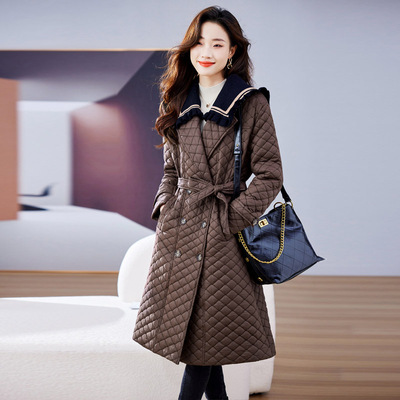 收腰显瘦轻薄中长款棉衣外套