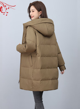 咖色高端加厚羽绒服女士冬季
